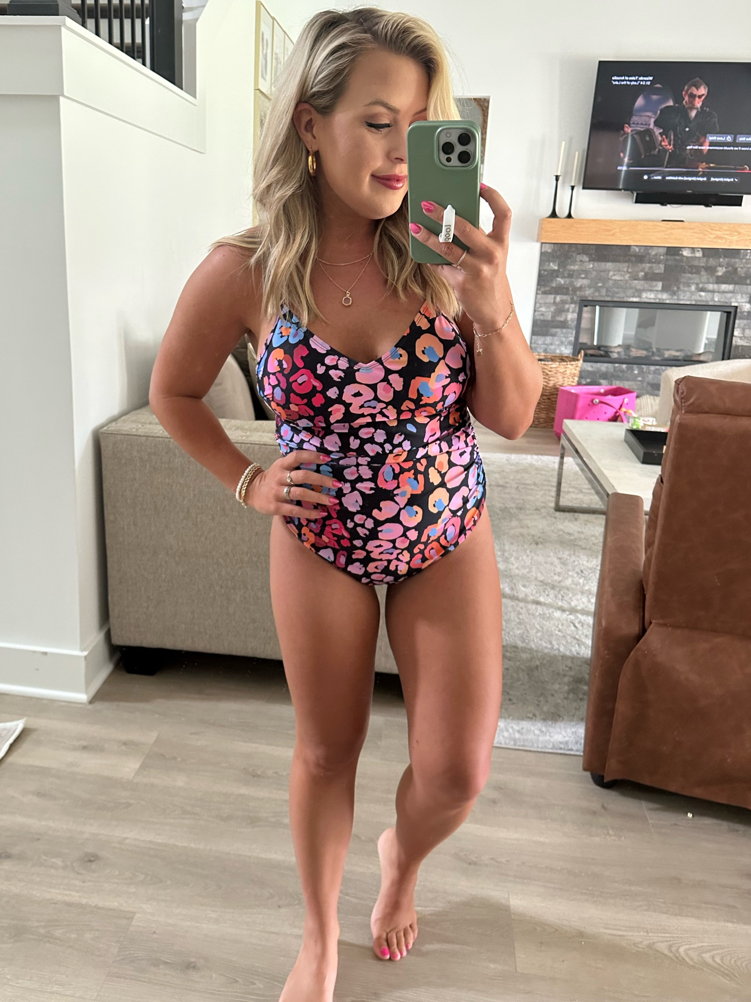 Cupshe leopard swimsuit size M. A little cheeky! #barbieswimsuit #barbiecore #barbiefashion 

#LTKunder50 #LTKswim