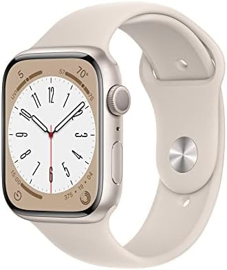 Apple Watch Series 8 [GPS 45mm] Smart Watch w/ Starlight Aluminum Case with Starlight Sport Band ... | Amazon (US)