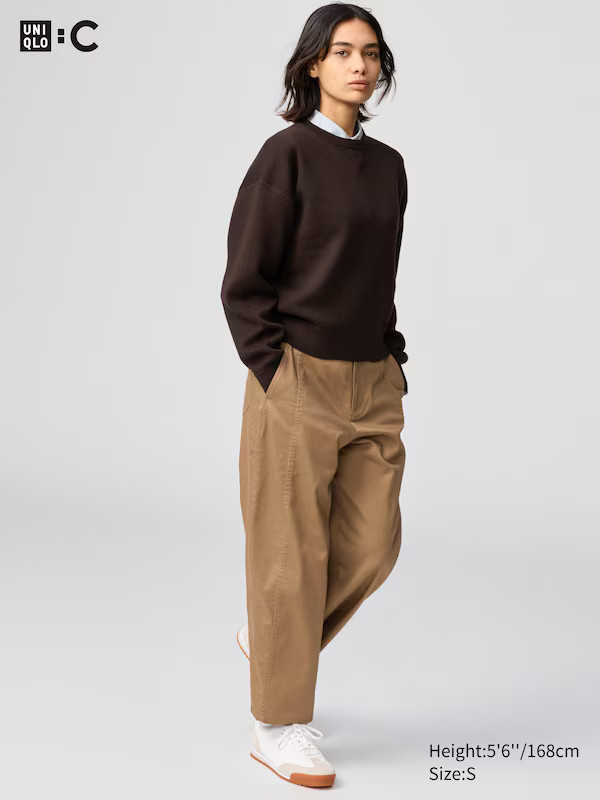 Cotton Curve Ankle Trousers | UNIQLO (UK)