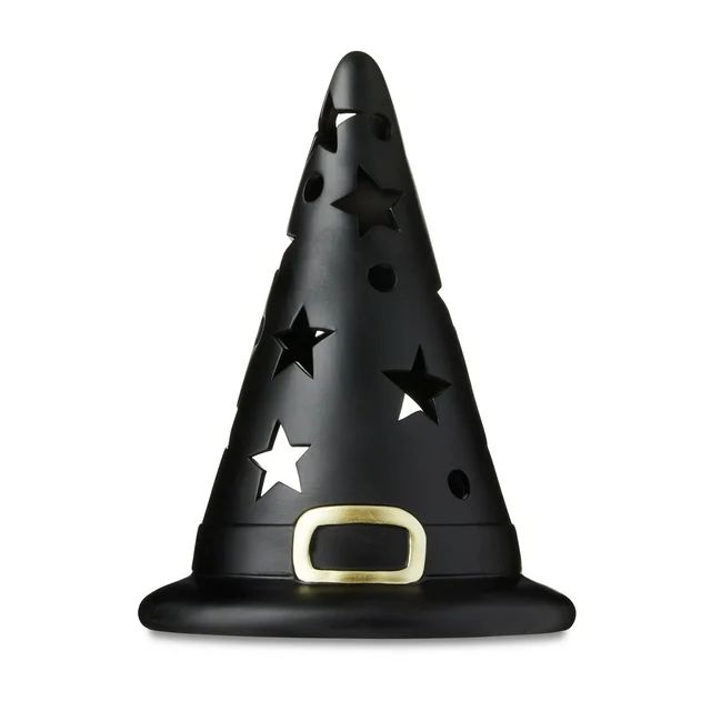 Halloween Black Clay Witch’s Hat Outdoor Halloween Decoration,11.75" W X 10.375" D X 11.25"H,by... | Walmart (US)