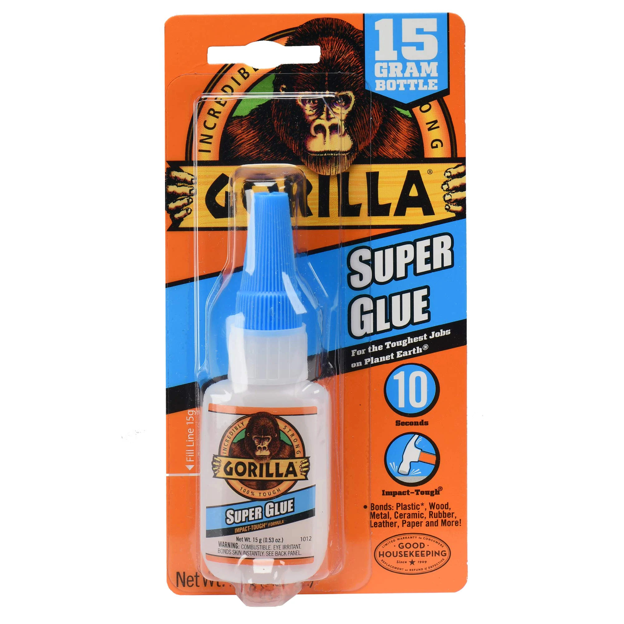 Gorilla Super Glue 15 Gram Clear Adhesive Bulk Pack of 24 for Instant Repairs Rubber one_size | 7805009-24 | Lowe's