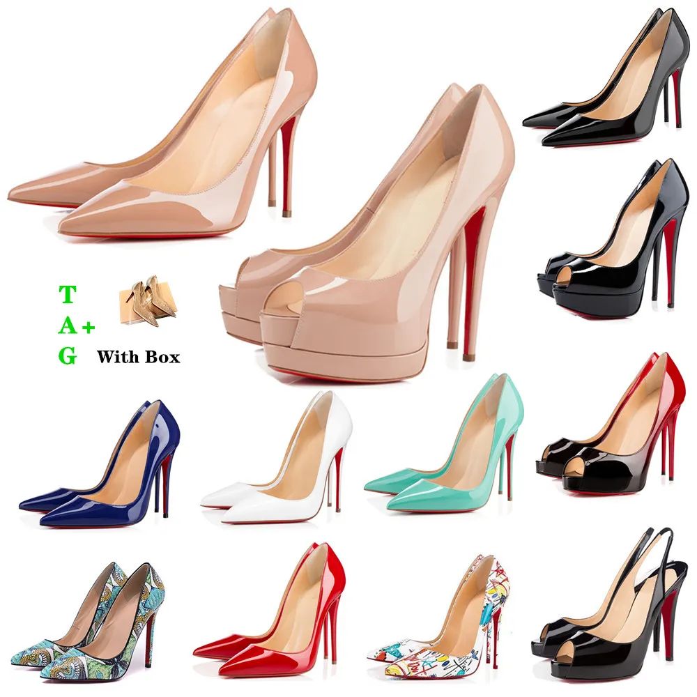 Woman Red Bottoms High Heels Platform Peep Toes Sandals Designers Sexy Pointed Toe Reds Sole 8cm ... | DHGate