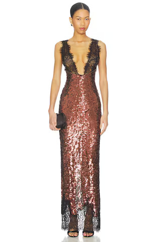 NBD x Christina Elezaj The Lorelai Maxi Dress in Chocolate Brown from Revolve.com | Revolve Clothing (Global)