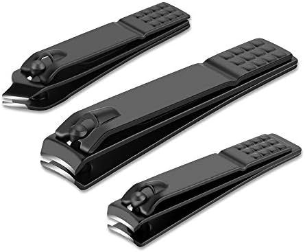 Nail Clippers Set Black Matte Stainless Steel Fingernail & Thick Toenail & Ingrown Nail Clippers, Pe | Amazon (US)