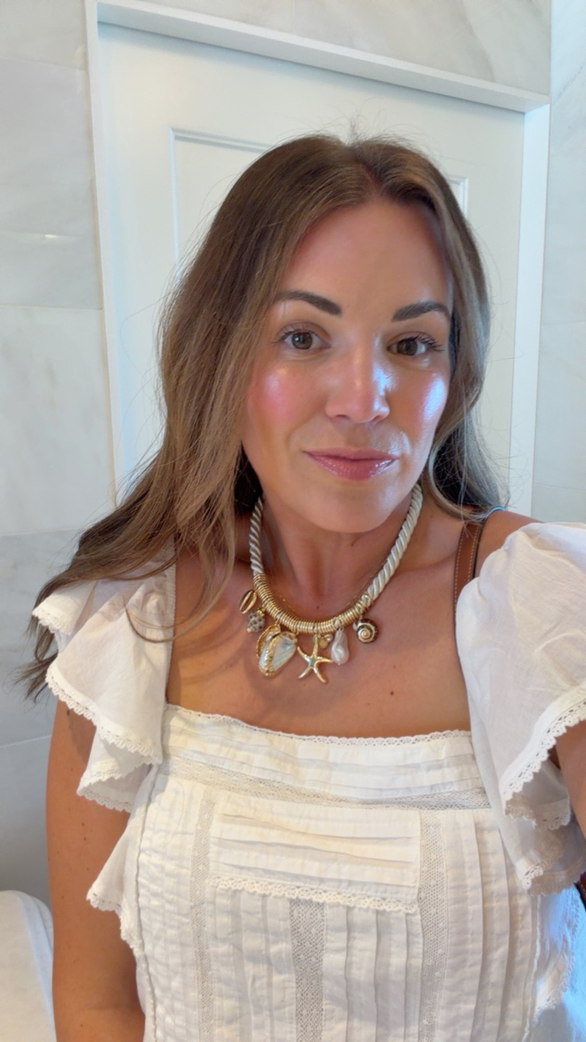 curvy midsize white mini dress look! wearing a size medium and it has shorts! added raffia and seashell accessories 🐚🤍

#LTKSeasonal #LTKMidsize #LTKTravel