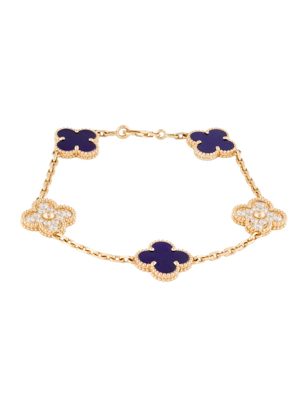 Porcelain Vintage Alhambra Bracelet, 5 Motif | The RealReal