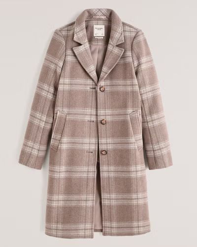 Women's Wool-Blend Dad Coat | Women's Fall Outfitting | Abercrombie.com | Abercrombie & Fitch (US)