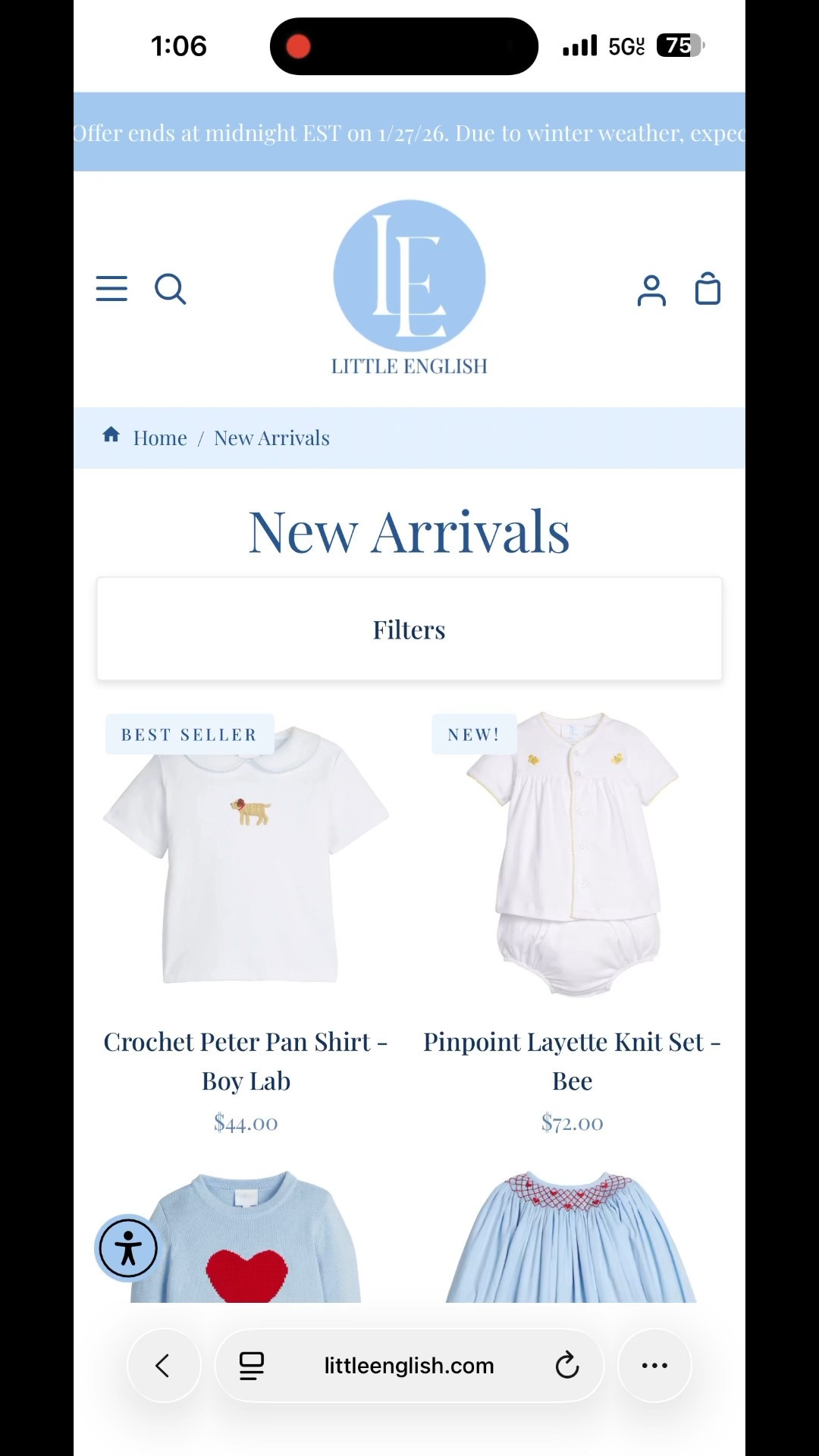 20% off with code SNOWDAY ends tonight. Take advantage of this fun sale! 

#LTKKids #LTKValentine #LTKSaleAlert