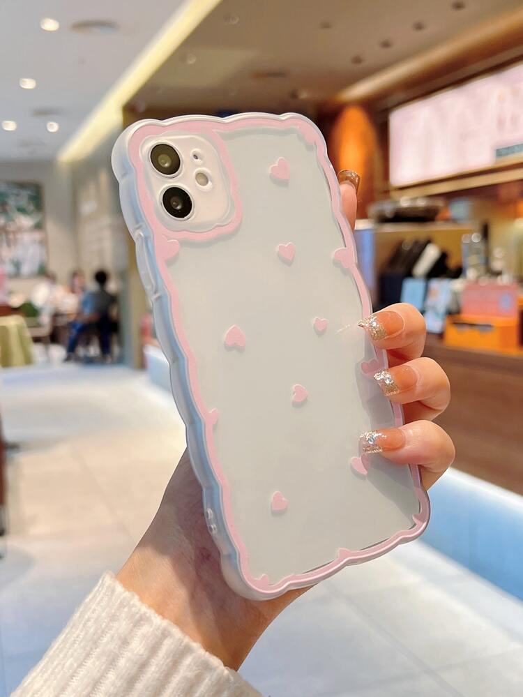 Heart Pattern Clear Phone Case | SHEIN