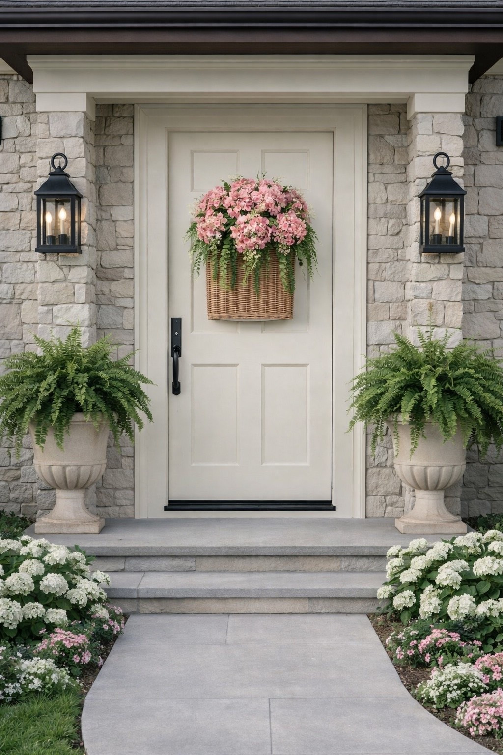 Spring Door Basket Idea — A Fresh Alternative to a Wreath 🌸

Follow @farmtotablecreations on Instagram for more designer-inspired finds.

I absolutely love this idea of using a floral door basket instead of a traditional wreath. It feels softer, fuller, and a little more elevated — almost like a custom designer arrangement right on your door. Paired with the oversized lantern sconces and classic urn planters filled with lush ferns (all Amazon finds), it creates a beautiful, symmetrical entry that looks high-end but is surprisingly easy to recreate. Such a pretty way to welcome guests for spring and summer while keeping everything timeless.

#amazonhome #amazonfinds #frontporchdecor #doordecor #springdecor #porchdecor #curbappeal #planters #lanterns #outdoordecor

#LTKSaleAlert #LTKSeasonal #LTKHome