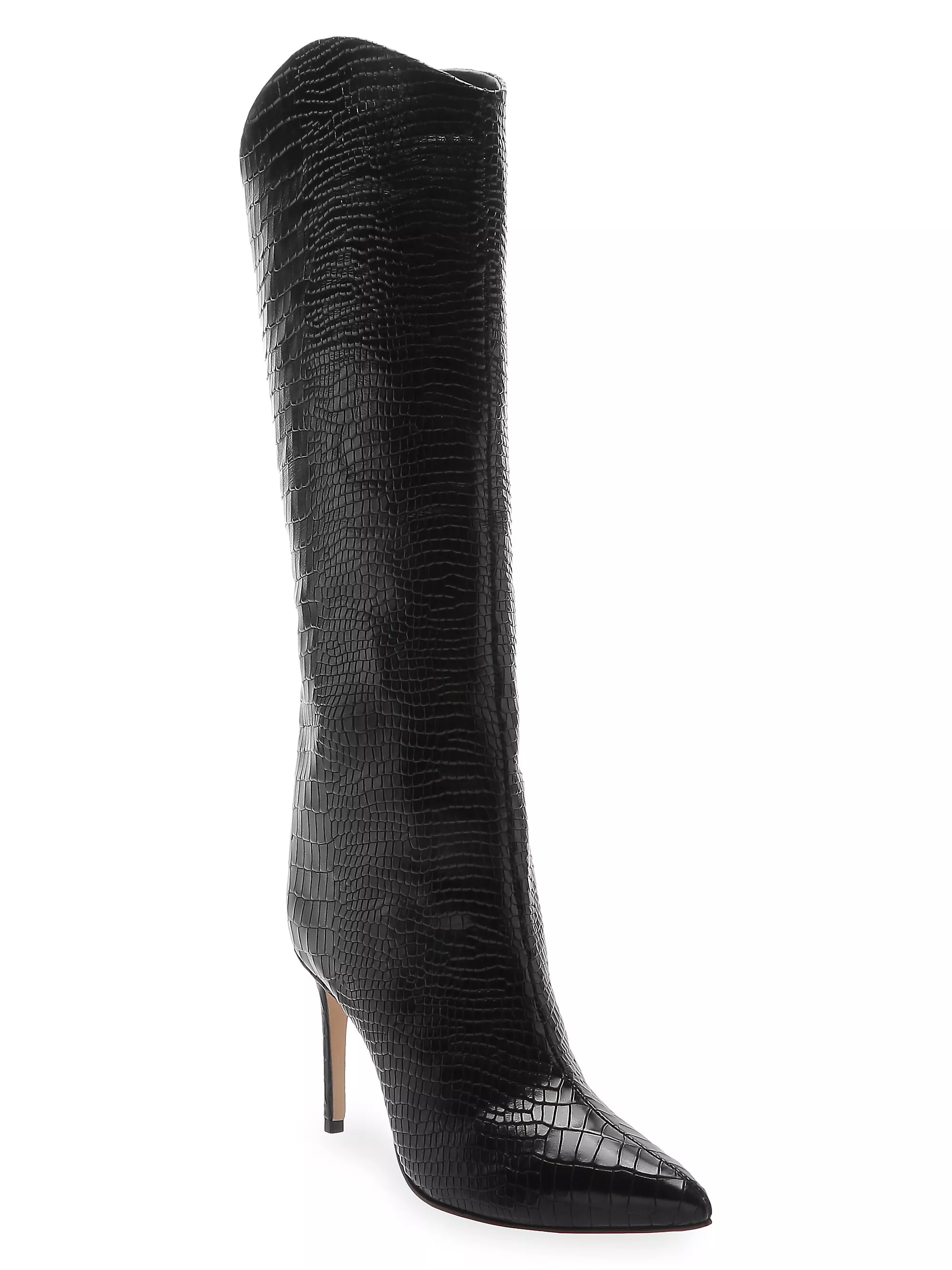 Maryana Croc-Embossed Leather Knee-High Boots | Saks Fifth Avenue