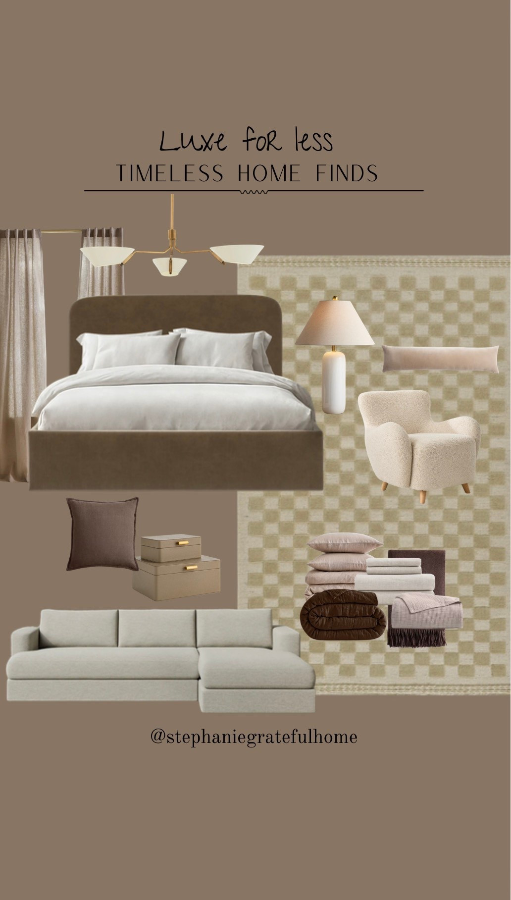 Loving all these luxe for less pieces- quality is also top notch 🤌🏻🤩

Bed
Bedding 
Curtains 
Rug
Accent chair 
Lamp
Decor 
Sofa
Sectional 

#LTKHome