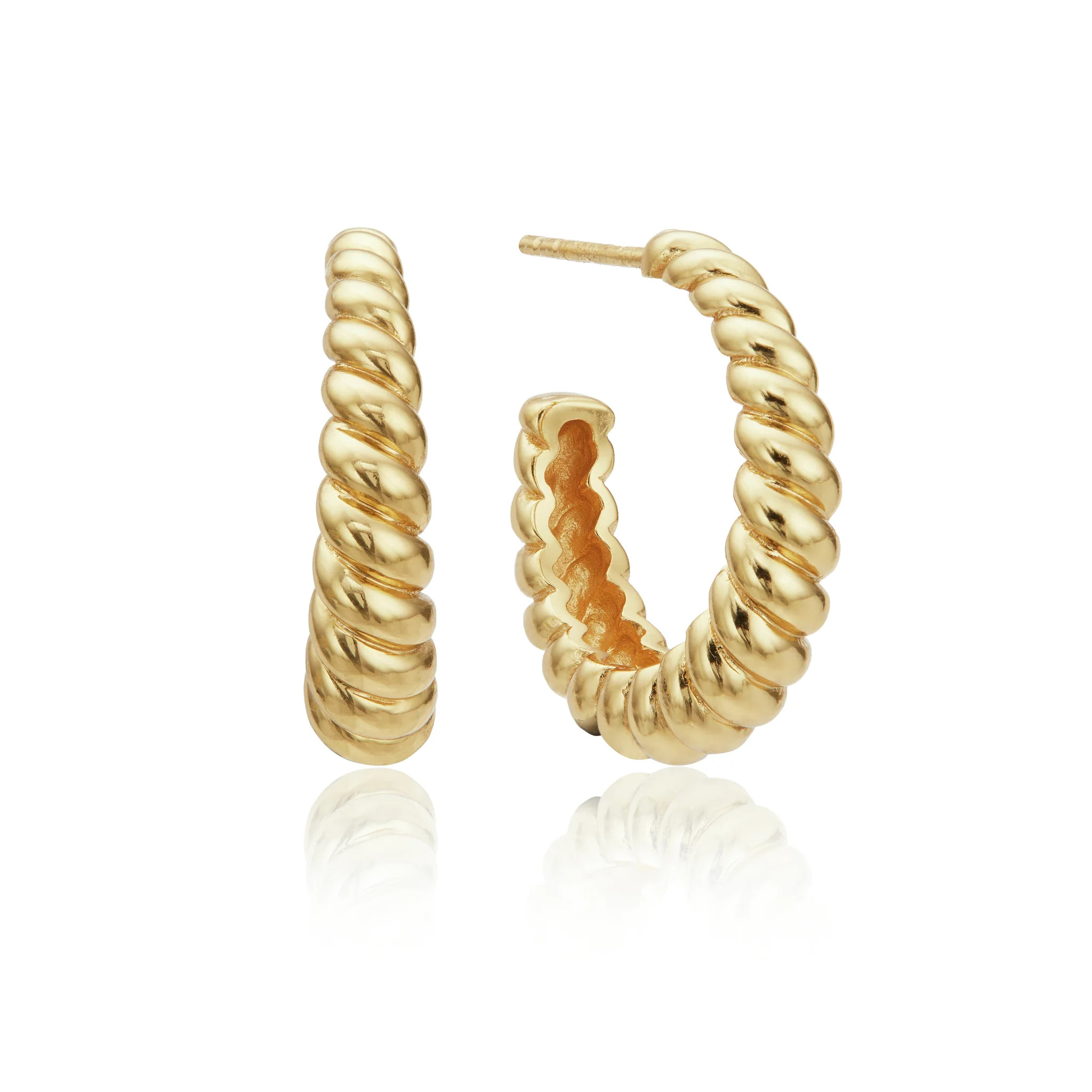 Gold Large Twisted Rope Hoop Earrings | Lily & Roo