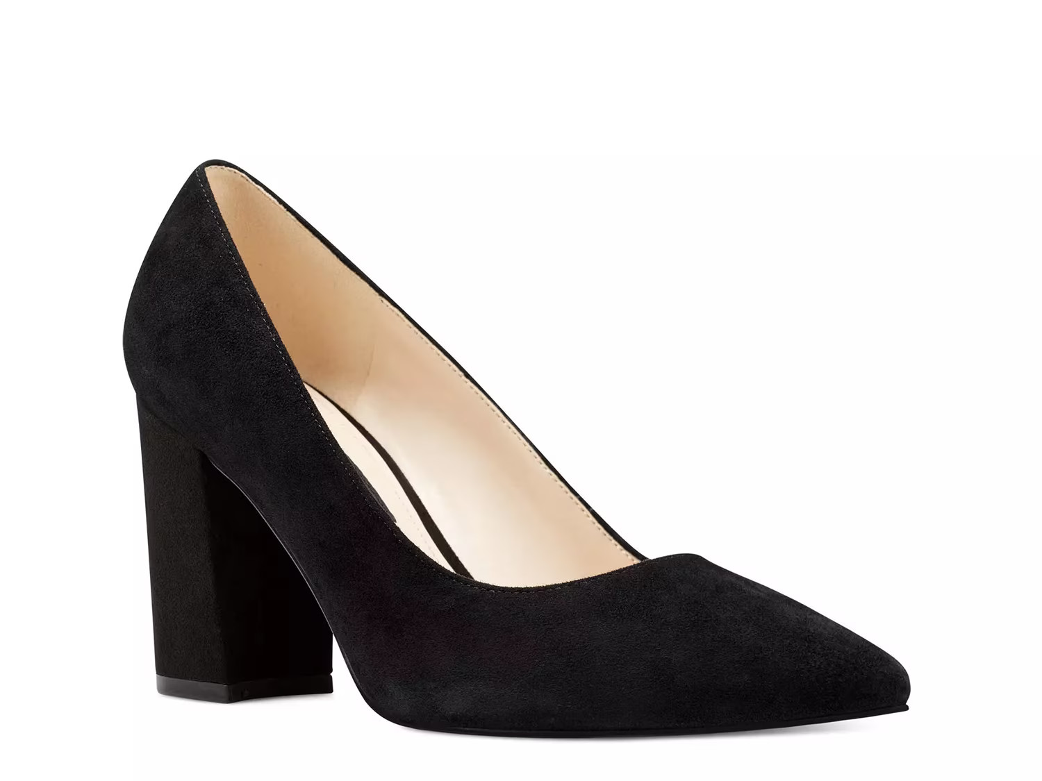Nine West Cara Pump | Women's | Black Suede | Size 7 | Heels | Pumps | Block | DSW