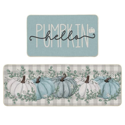 Artoid Mode Hello Pumpkin Fall Kitchen Mats Set of 2-17x29+17x47 | Amazon (US)