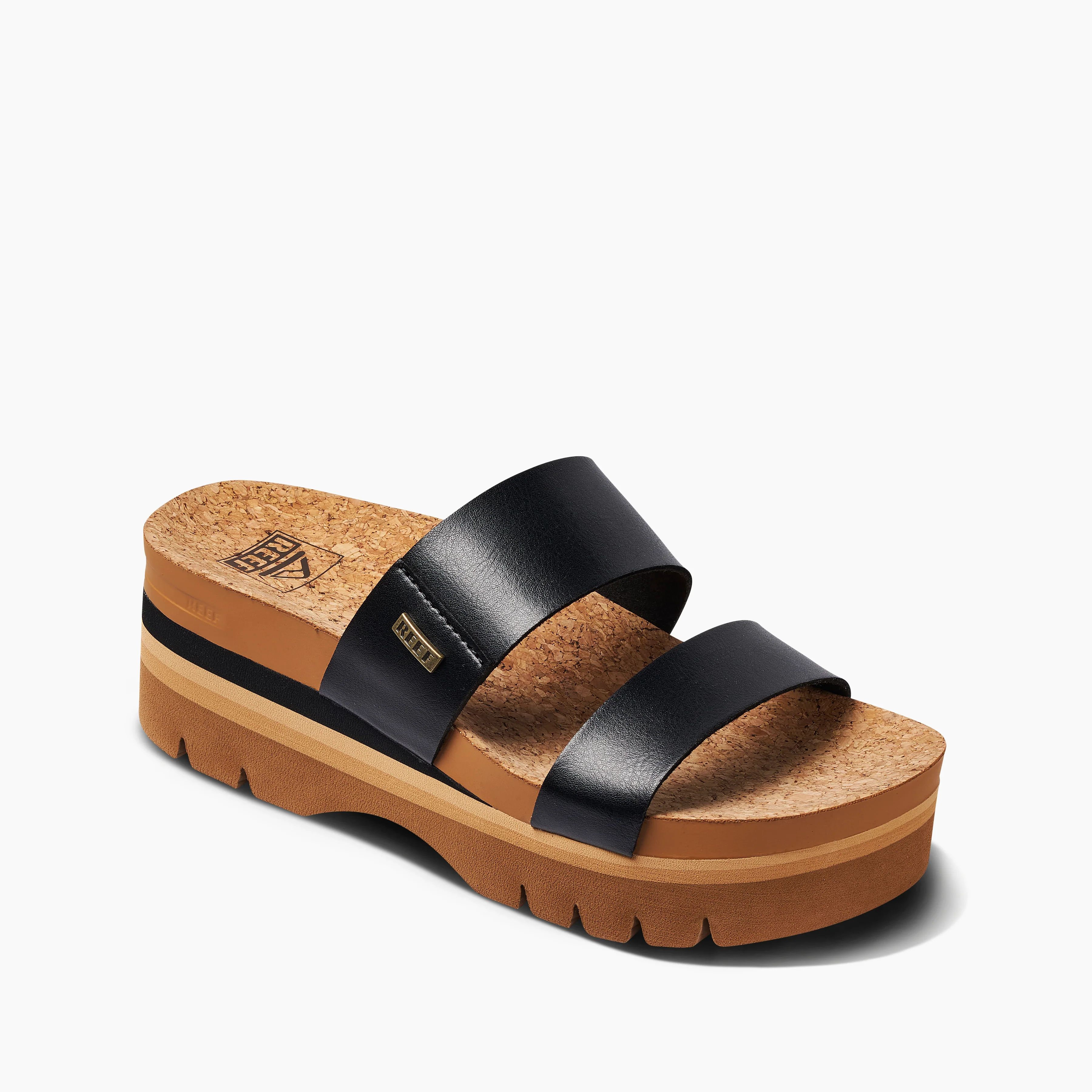 Women's Cushion Vista Higher Sandals in Black | REEF® | Reef