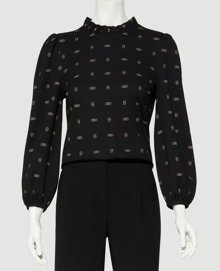 Linked Ruffle Neck Top | Ann Taylor Factory