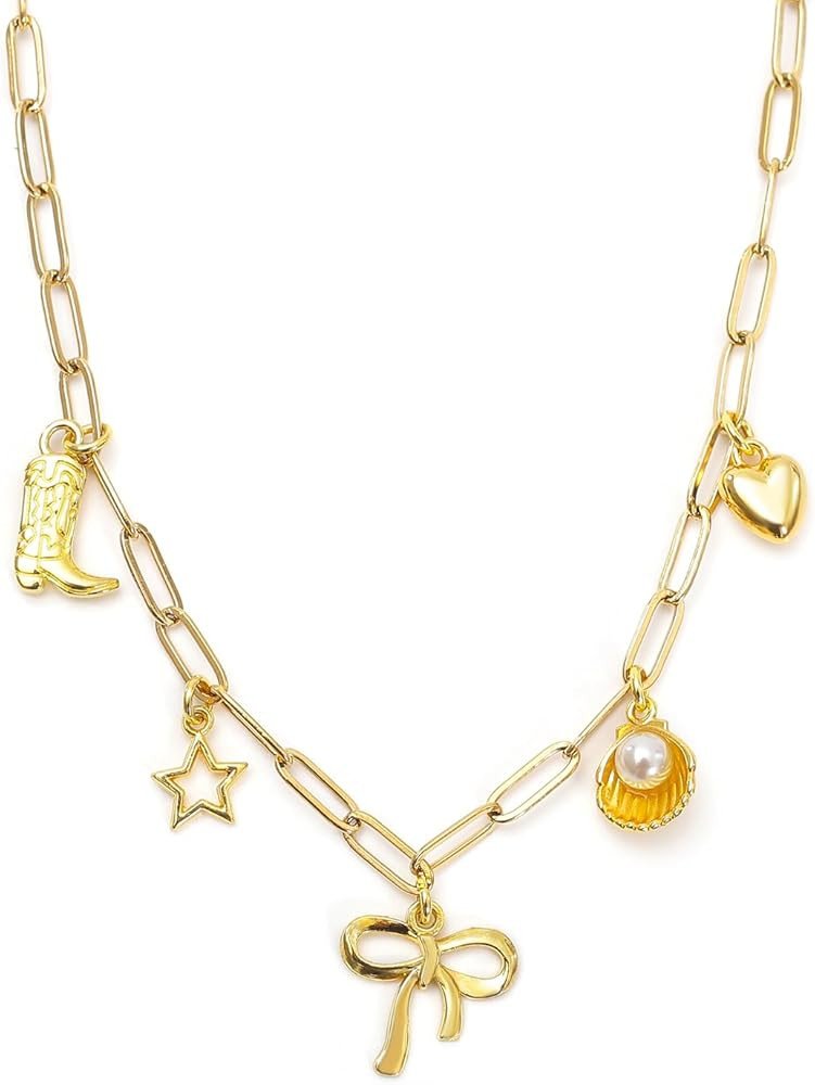 Bow Necklace for Women Bowknot Choker Necklace Coastal Cowgirl Charm Necklace Bow Charm Necklace ... | Amazon (US)