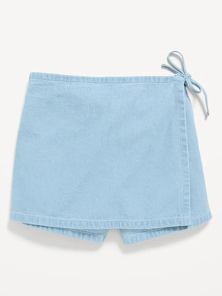 Wrap-Front Denim Skort for Girls | Old Navy (US)