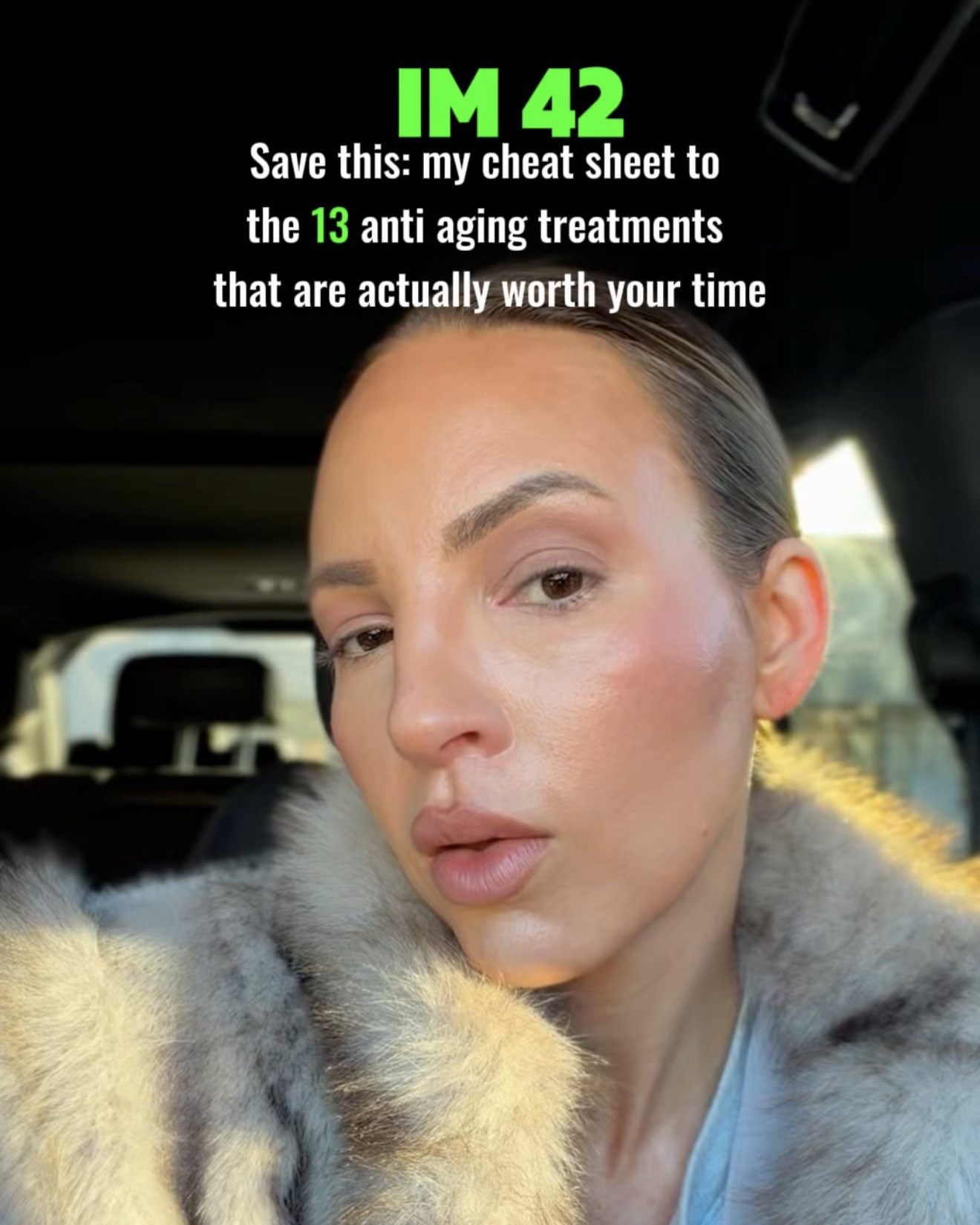 1.Microneedling (monthly)
Stimulates collagen, smooths texture, improves firmness and absorption.
2.Tretinoin (as tolerated)
Increases cell turnover, softens lines, evens tone and texture.
3.Fractionated CO₂ laser (1–2x/year)
Deep collagen remodeling for wrinkles, sun damage, and laxity.
4.LED light therapy (4–5x/week)
Reduces inflammation, boosts collagen, speeds healing, enhances glow.
5.Sculptra
Triggers your own collagen for gradual, natural volume and firmness.
6.Collagen overnight mask
Locks in hydration and delivers a plump, glass-skin finish by morning.
7.Dermaplaning (weekly)
Removes dead skin and peach fuzz for smoother texture and better product penetration.
8.Skin stamping + growth factors
Accelerates repair and signals stronger collagen production.
9.Skin flooding (AM + PM)
Deep, layered hydration that strengthens the barrier and keeps skin plump all day.
10.Sun protection
Prevents collagen loss, pigmentation, and premature aging (non-negotiable).
11.Quality peptides (AM + PM)
Signal collagen and elastin production for firmer, healthier skin.
12.Weekly exfoliation (not overdoing it)
Boosts glow, smooths texture, and improves efficacy of actives.
13.Microcurrent (consistent use)
Tones facial muscles, lifts contours, and refines facial definition.

#LTKOver40 #LTKselfcare #LTKBeauty