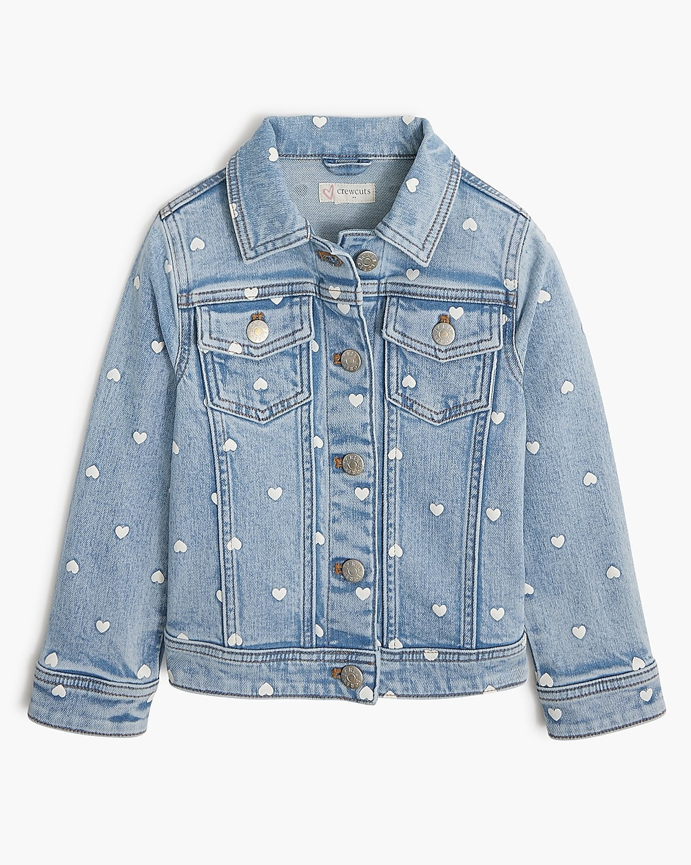 Girls' heart denim jacket | J.Crew Factory