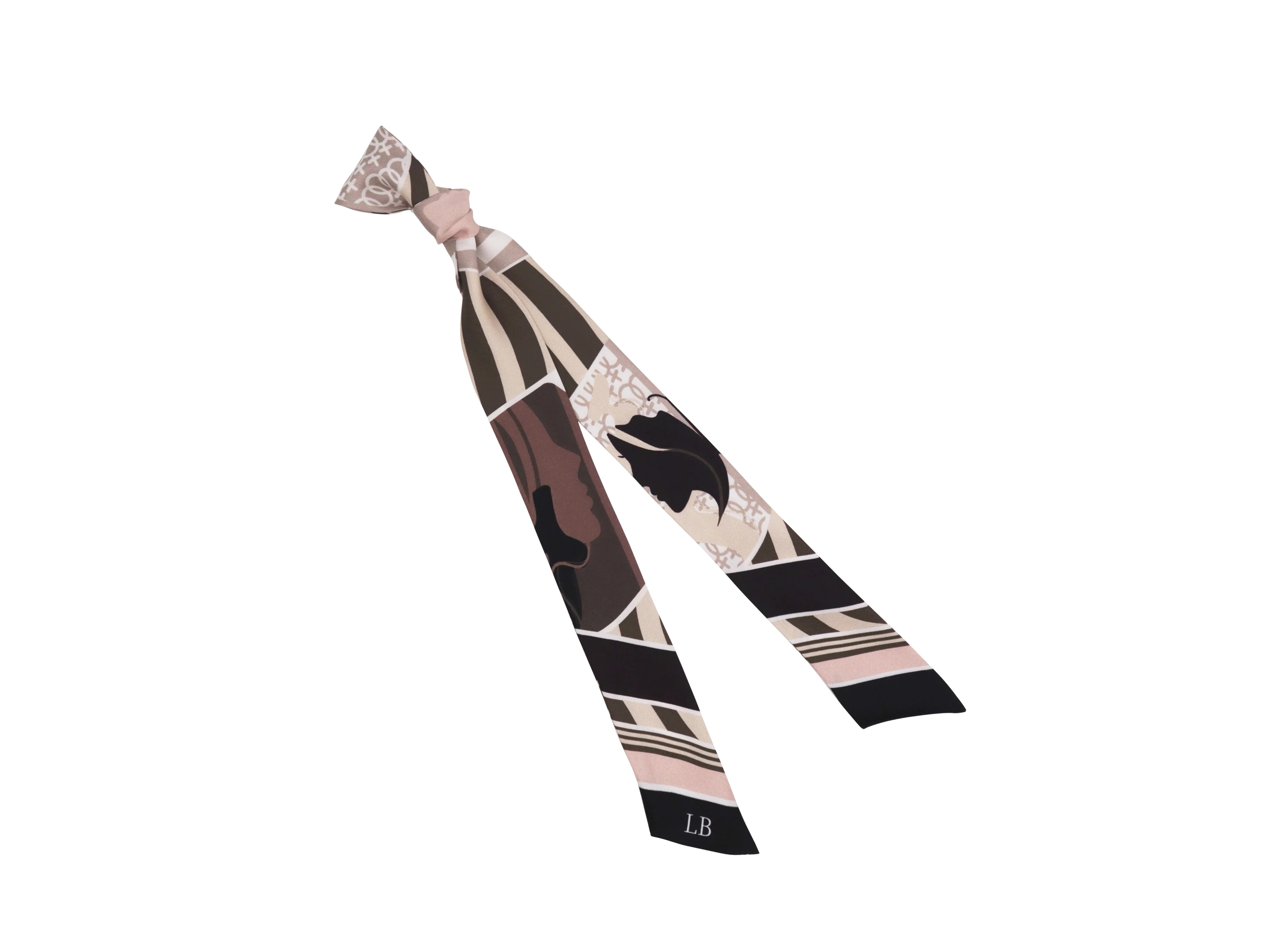 Banderole - Silk Ribbon Scarf - Hera Abstract Beige | Lalage Beaumont