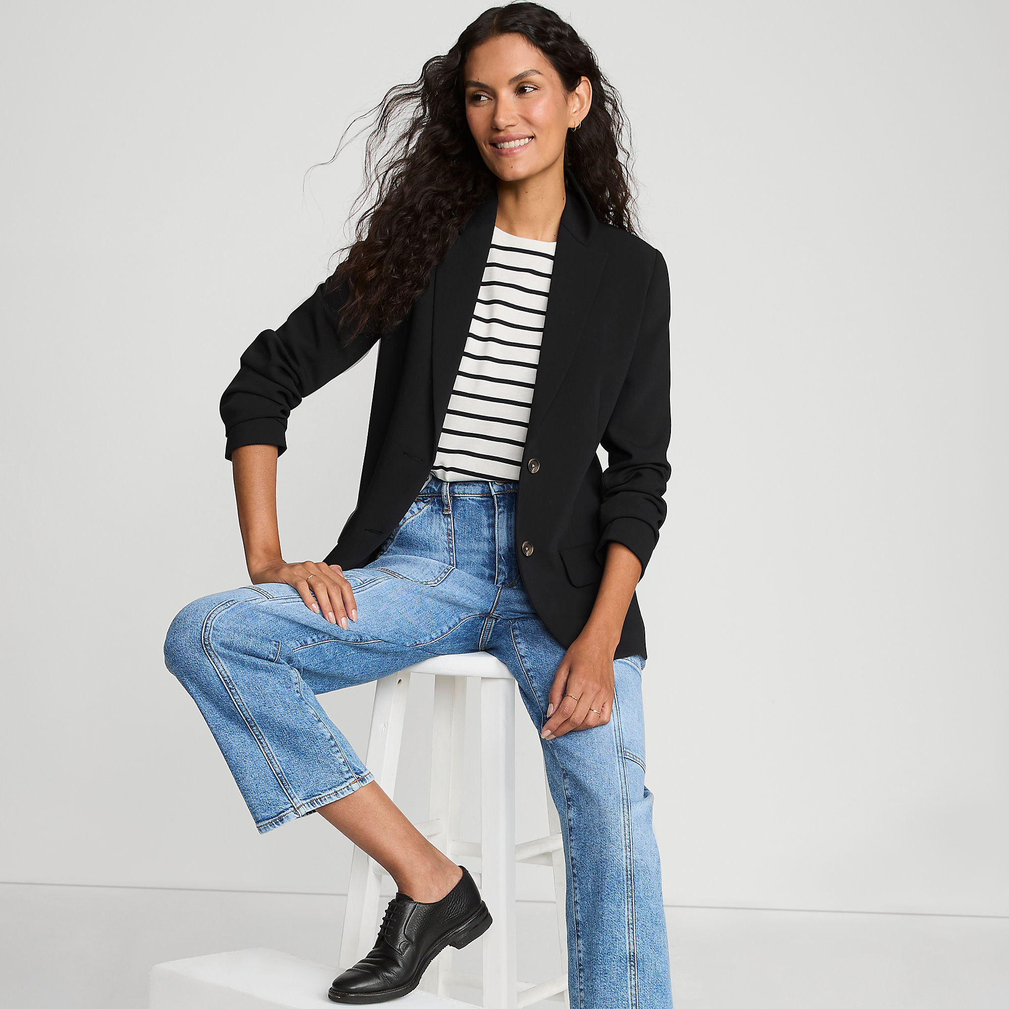 Women's Crepe Fluid Blazer | Lands' End (US)