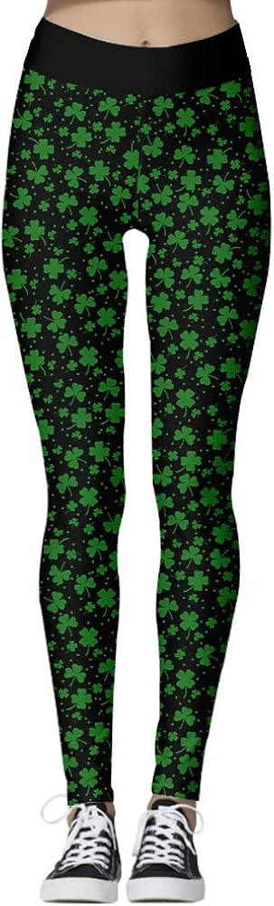 Ainuno St Patricks Day Leggings for Women,Shamrock Leggings Irish Saint Tights | Amazon (US)