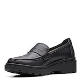 Clarks womens Calla Ease Loafer Flat, Black Leather, 5.5 US | Amazon (US)