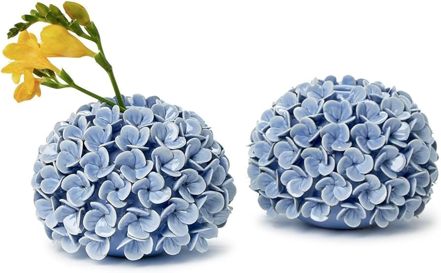 Two's Company Hydrangea Flower Bud Vases and Taper Candle Holders, 5.5-Inch, Set of 2 | Amazon (US)