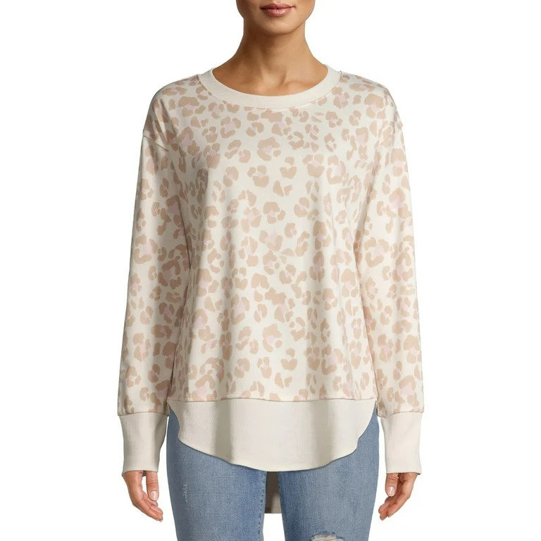 Gray by Grayson Social Women's Leopard Print Crewneck Pullover Sweatshirt - Walmart.com | Walmart (US)