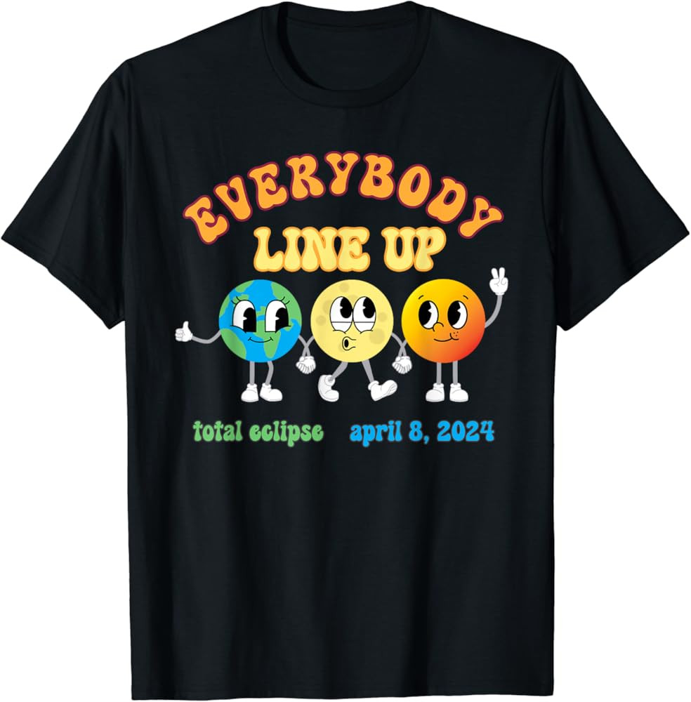 Teacher Solar Eclipse April 8 2024 Funny Cute Earth Sun Moon T-Shirt | Amazon (US)