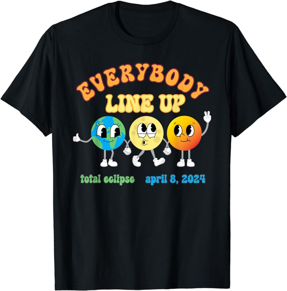 Teacher Solar Eclipse April 8 2024 Funny Cute Earth Sun Moon T-Shirt | Amazon (US)