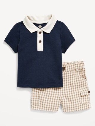 Little Navy Organic-Cotton Polo Shirt and Shorts Set for Baby | Old Navy (US)