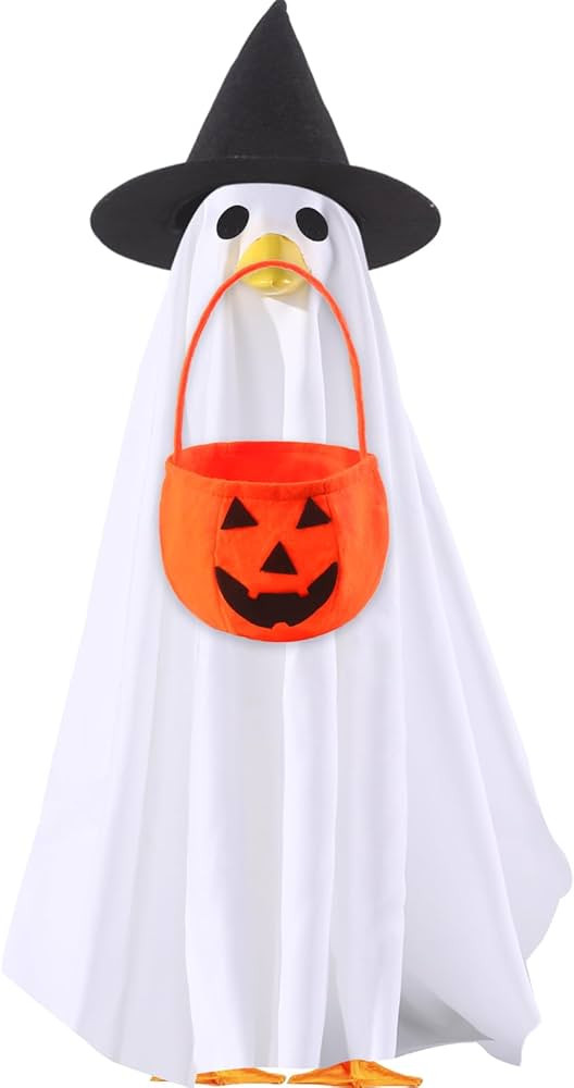 Halloween Goose Outfit Ghost Lawn Porch Goose Clothes Fall Halloween Goose Costume for 23" Geese ... | Amazon (US)