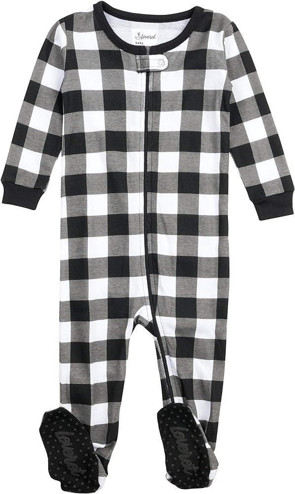 Leveret Kids Baby Boys Girls Footed Cotton Pajamas Variety Of Colors (Size 3 Months-5 Years) | Amazon (US)