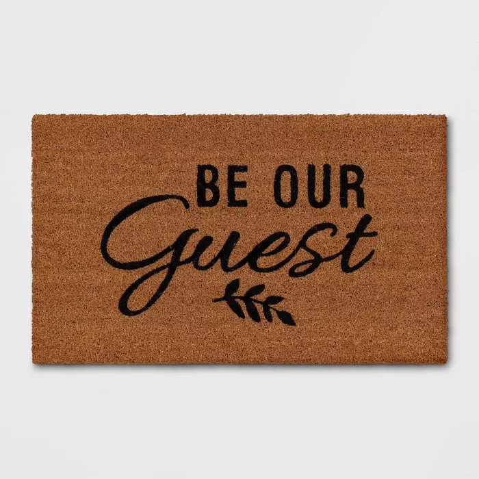 1'6"x2'6" Be Our Guest Doormat Black - Threshold™ | Target