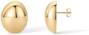 PAVOI 14K Gold Plated Chunky Vintage Earrings for Women - Trendy Textured Ribbed Knot Geometric T... | Amazon (US)