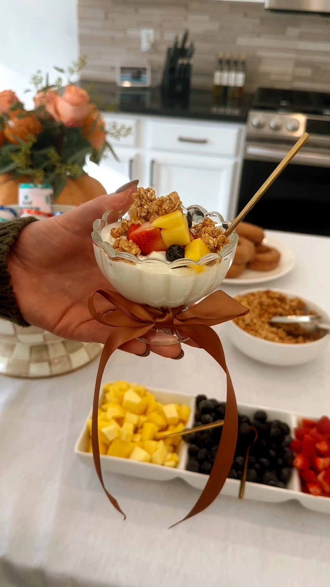 Friendsgiving brunch 
Thanksgiving breakfast 
Yogurt parfait bar 

#LTKHoliday #LTKstorytime #LTKmomlife