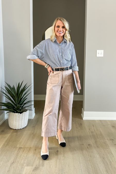Cute spring workwear outfit. This is a perfect teacher outfit for spring! 
Shirt- xs
Pants- 0/petite
Shoes- 7.5

#LTKstyletip #LTKfindsunder50 #LTKworkwear