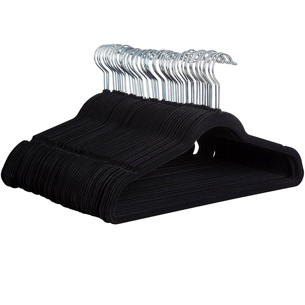 Premium Space Saving Velvet Hangers Holds Up to 10 Lbs - Black 30 Pack | Bed Bath & Beyond