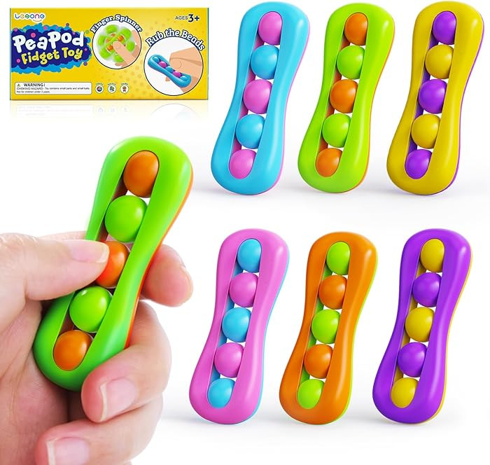 LESONG Fidget Sensory Toys for Kids: 6 Pack Colorful Finger Spinner Toys - Stress Relief ADHD Too... | Amazon (US)