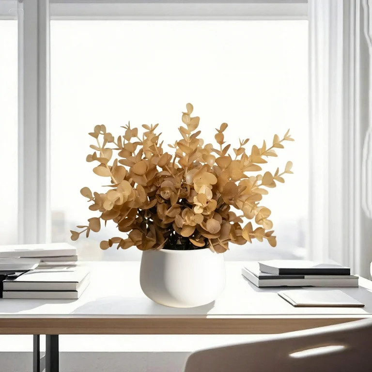 Artificial Eucalyptus Potted Plant Christmas Faux Potted Plant Fake Greenery for Christmas Tablet... | Walmart (US)