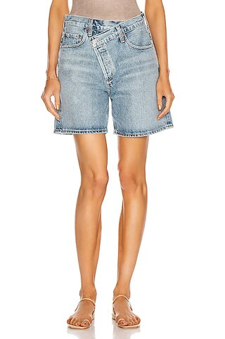 AGOLDE Criss Cross Short in Denim Light | FWRD 