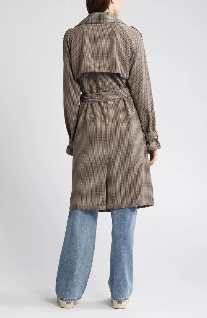 Shinely Plaid & Houndstooth Trench Coat | Nordstrom