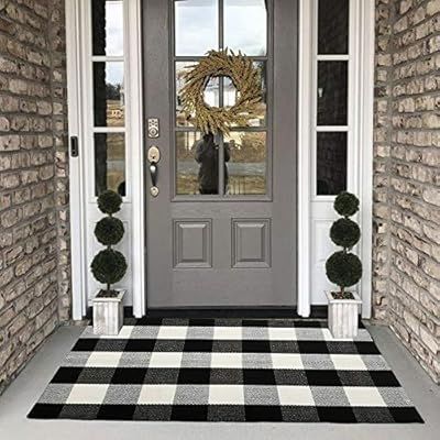 Buffalo Plaid Check Rug - 27.5''x43'' Cotton Hand-Woven Indoor/Outdoor Area Rugs for Layered Door... | Amazon (US)