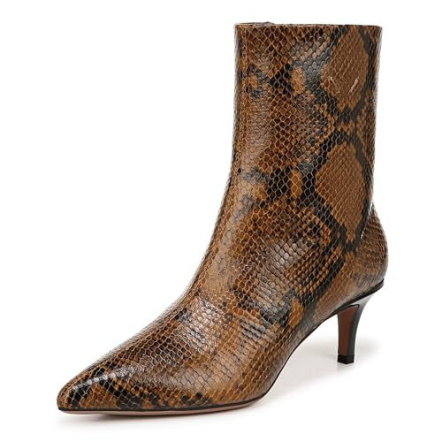 Franco Sarto Womens Anna Western Classic Ankle Boot Woodland Taupe Snake Leather 9.5 M | Amazon (US)