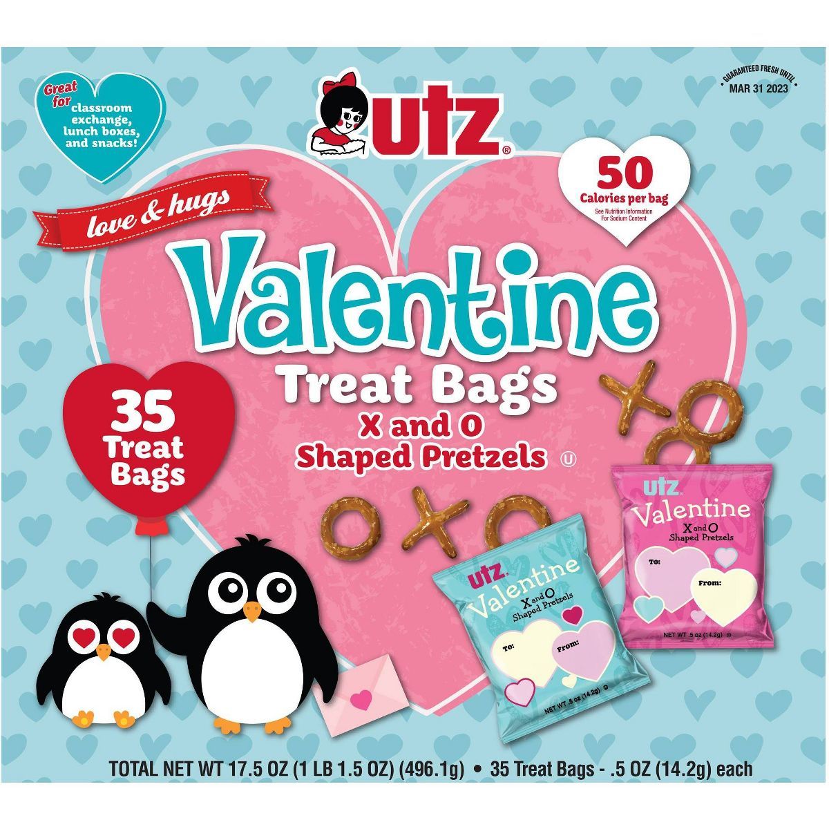 Utz Valentine's Fun Shaped Pretzel Exchange Snacks - 17.5oz | Target