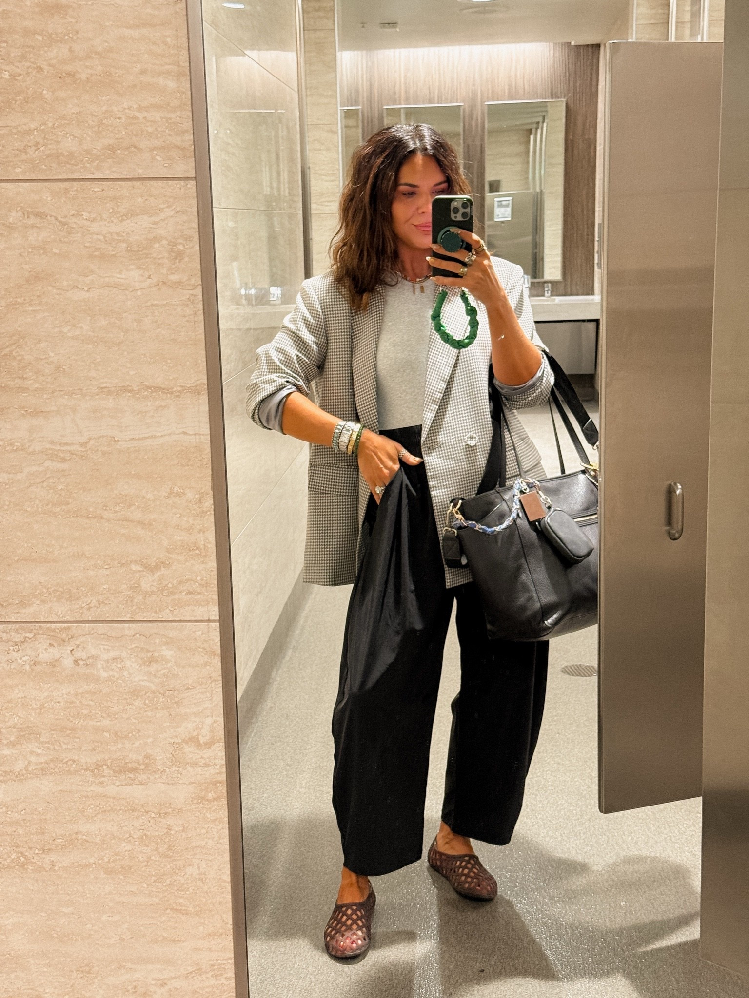 Travel fit. Light layers 
Tank:XL
Blazer: XL
Pants: Large
Linked similar bags (this one is old)

#LTKOver40 #LTKMidsize #LTKTravel
