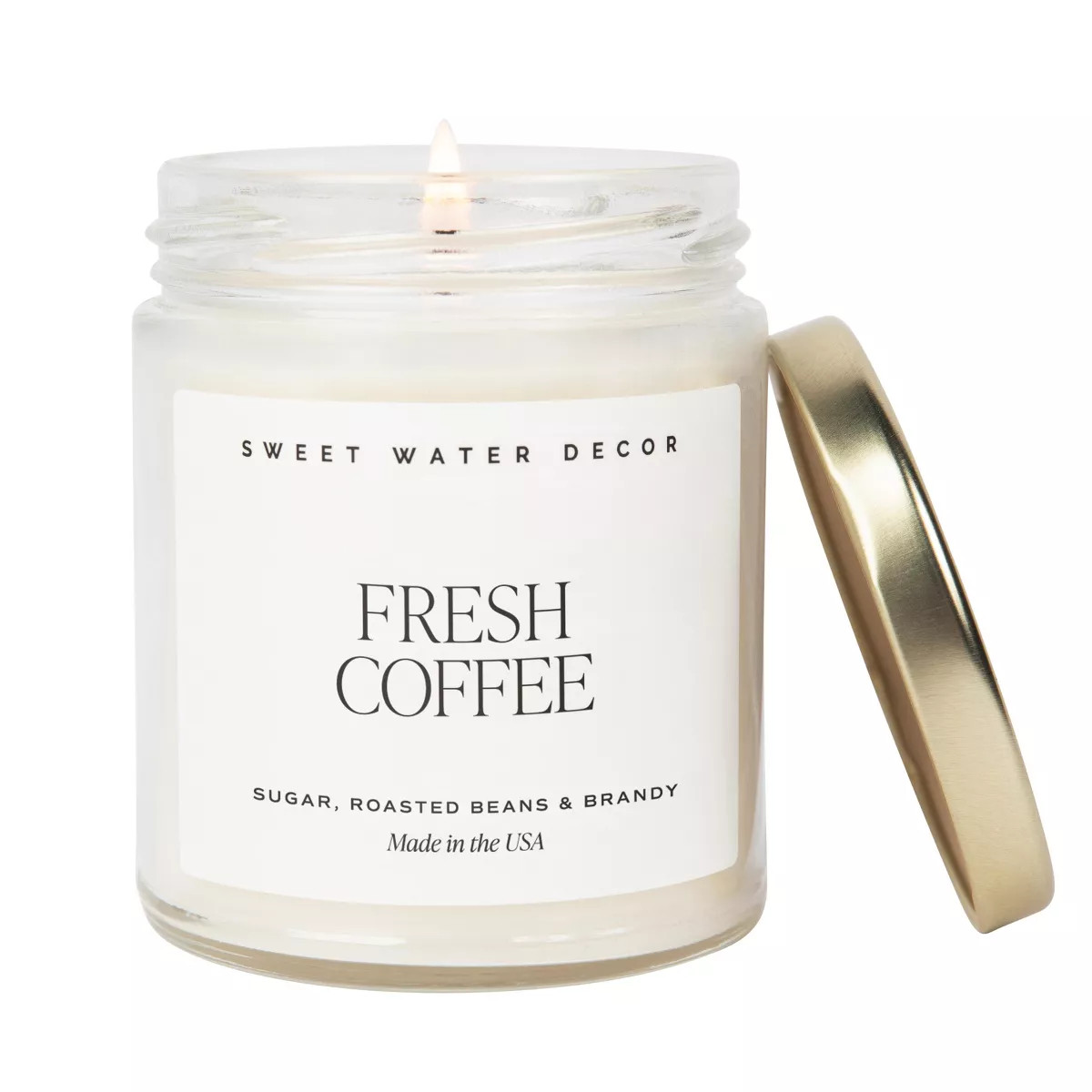 Sweet Water Decor Fresh Coffee 9oz Clear Jar Soy Candle | Target
